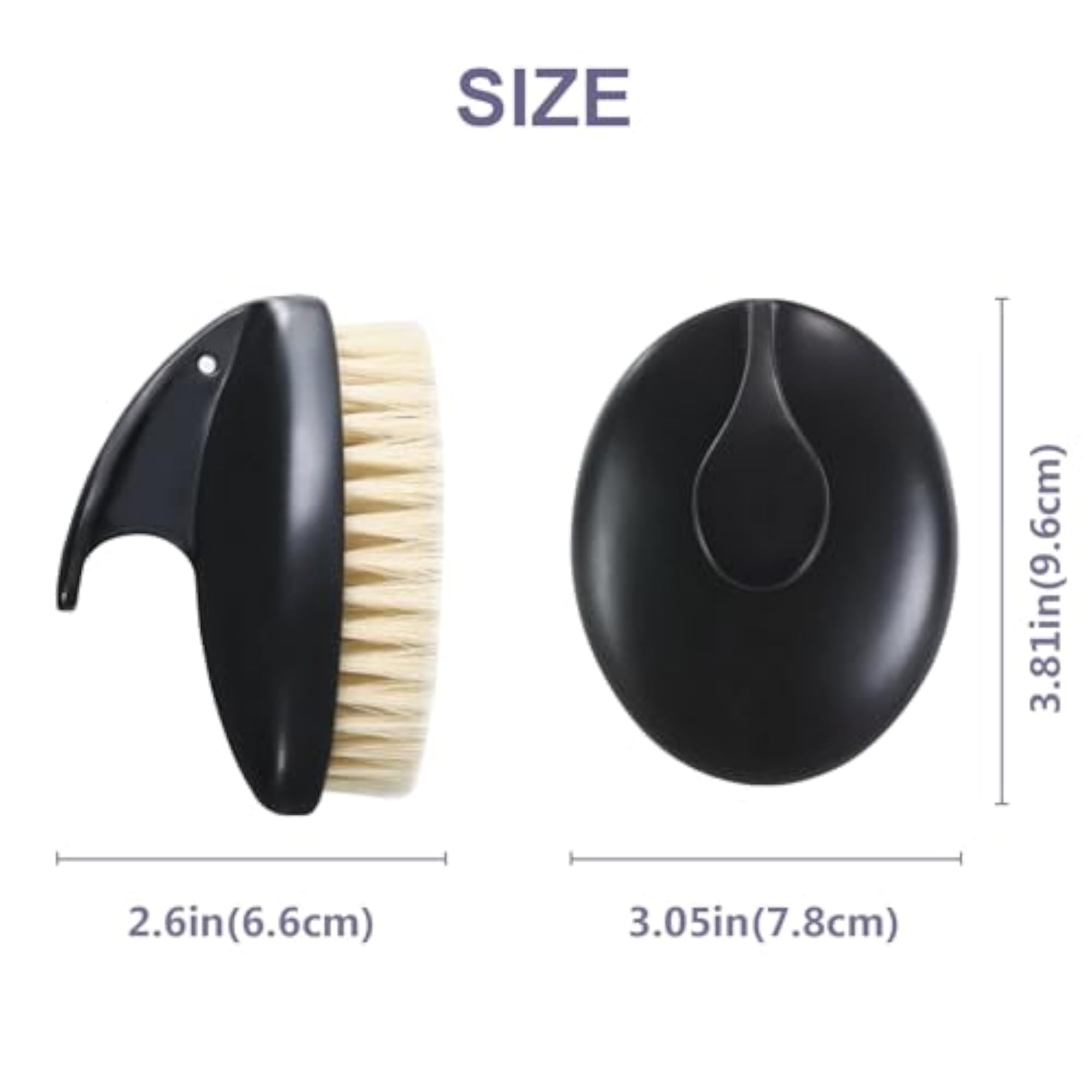 Dry Body Brush, Natural Bristles for Exfoliation